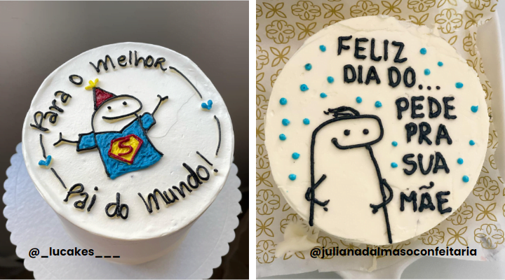 Topper de bolo Florks / Topo de bolo bento cakes / Bonequinhos / Memes